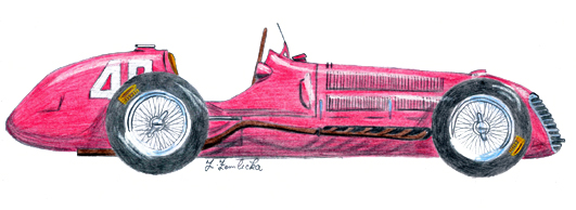 Ferrari 125 S, dessin, 1947